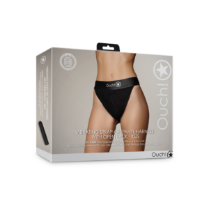 Arnés de panty vibrante con abertura trasera – XS/S – Negro