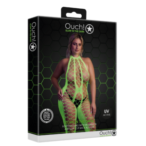 Bodystocking con Halterneck – Talla Grande – Verde Neón