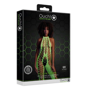 Bodystocking con Halterneck – Talla Única – Verde Neón