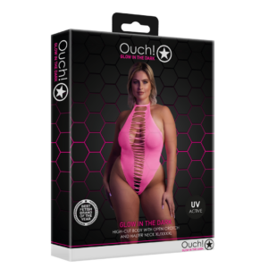 Cuerpo de corte alto – Talla grande – Rosa neón