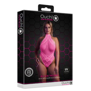 Cuerpo con cuello halter – Talla grande – Rosa neón
