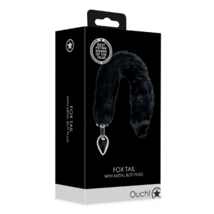 Fox Tail with Metal Butt Plug – Black