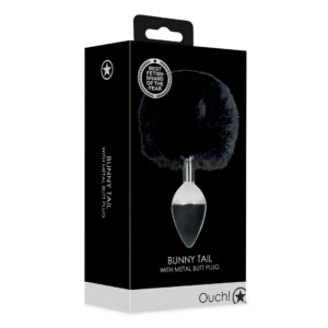 Bunny Tail with Metal Butt Plug – Black
