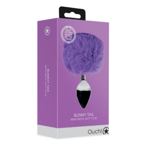 Bunny Tail with Metal Butt Plug – Purple