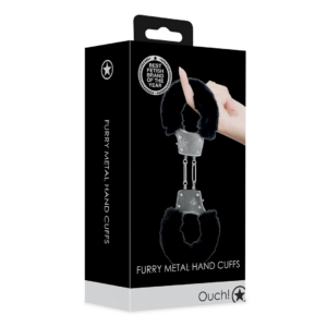 Furry Metal Hand Cuffs – Black