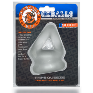 Tri-Squeeze – 3-Ring Cocksling with Extended Ballstretcher Base – Clear Ice