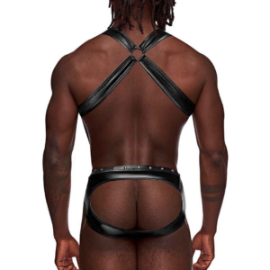 Urano – Jock Briefs de Estilo Arnés con Tirantes – S/M – Negro