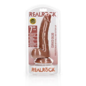 Dildo Curvo Realista con Testículos y Ventosa – 7 / 18 cm