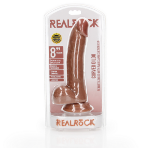 Dildo Curvado Realista con Bolas y Ventosa – 8 / 20,5 cm