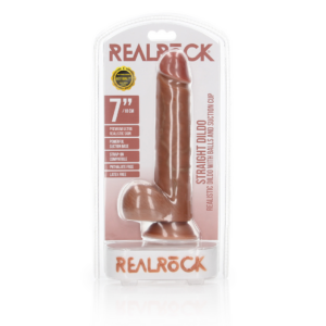 Dildo Recto Realista con Testículos y Ventosa – 7 / 18 cm