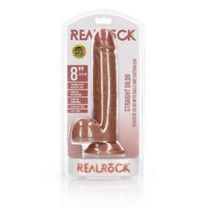 Dildo Realista Recto con Testículos y Ventosa – 8 / 20,5 cm
