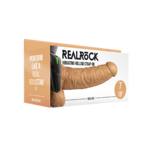 Strap-On Hueco Vibrante con Bolas – 7 / 18 cm