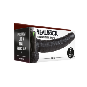 Strap-On Hueco Vibrante con Bolas – 9 / 23 cm