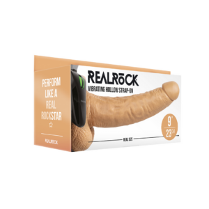 Strap-On Vibrador Hueco con Bolas – 9 / 23 cm