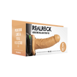 Strap-On Hueco Vibrante sin Bolas – 6 / 15,5 cm