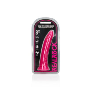 Dildo Slim Realista con Ventosa – Brilla en la Oscuridad – 8” / 20 cm