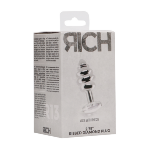 Ribbed Diamond Plug – 2.8 / 7 cm – Silver