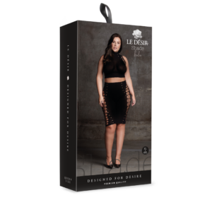 Kala XXXVII – Conjunto de Dos Piezas con Cuello Alto, Top Corto y Falda – Talla Grande