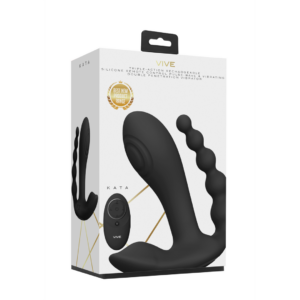 Kata – Pulse Wave y Vibrador de Doble Penetración Vibrante – Negro