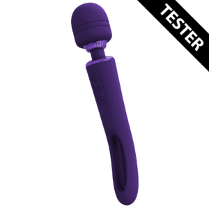 Kiku – Double Ended Wand with Innovative G-Spot Flapping Stimulator – Purple – Tester