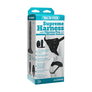 Arnés Supremo con Plug Vibrador y Control Remoto – 2 Piezas