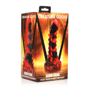 Demon Rising – Dildo de silicona dragón escamoso – Rojo/Negro