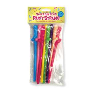 Super Fun Penis – Pajitas de pene multicolor – Paquete de 8