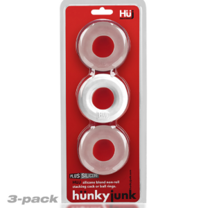 Huj3 – Cockring 3-pack – White Ice / Clear Ice