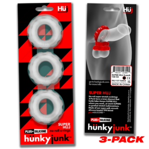 Super Huj – 3-pack Stretchy Cockrings – Clear Ice