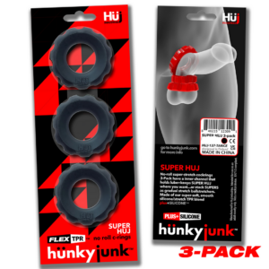 Super Huj – 3-pack Stretchy Cockrings – Tar Ice