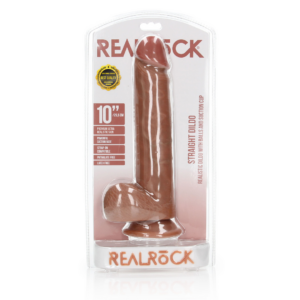 Dildo Recto Realista con Testículos y Ventosa – 10 / 25,5 cm