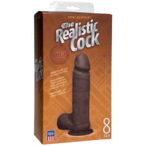 Pene Realista con Testículos – Ventosa Removible Vac-U-Lock – ULTRASKYN – 8 / 20 cm – Chocolate