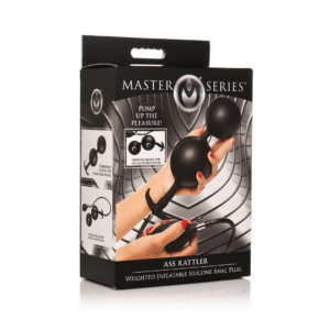 Ass Rattler – Weighted Inflatable Silicone Anal Plug – Black