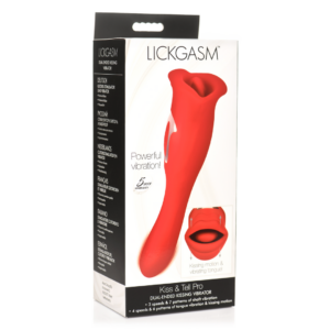 Kiss and Tell Pro – Dual-Ended Kissing Vibrator – Red