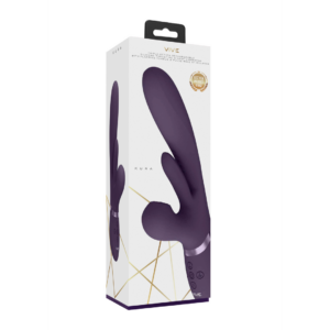 Kura – Thrusting G-Spot Vibrator with Flapping Tongue and Pulse Wave Stimulator – Purple