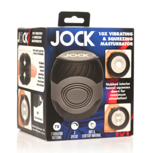 Vibrating and Squeezing Masturbator – 10X – Black