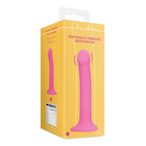Non-Phallic Vibrating Dildo – Medium – Powerful Pink