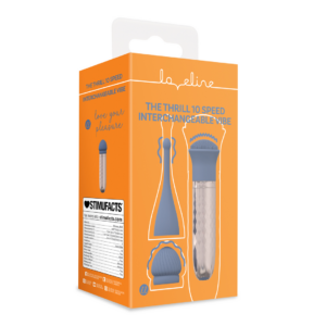 The Thrill – 10 Speed Interchangeable Vibrator – Blue