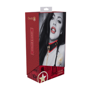Milan Collection – Collar with Leash – Black/Red