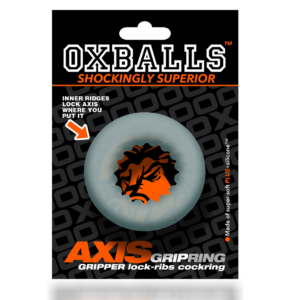 Axis – Inner Ribbed Griphold Cockring – Clear Ice