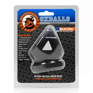 Tri-Squeeze – 3-Ring Cocksling with Extended Ballstretcher Base – Black Ice