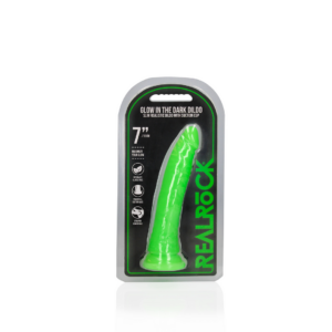 Dildo Slim Realista con Succión – Brilla en la Oscuridad – 7” / 18 cm