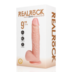 Vibrating Regular Straight Cock with Balls – 9 / 23 cm – Flesh