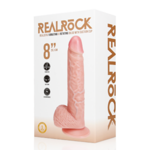 Vibrating and Rotating Straight Cock with Balls – 8 / 20,5 cm – Flesh