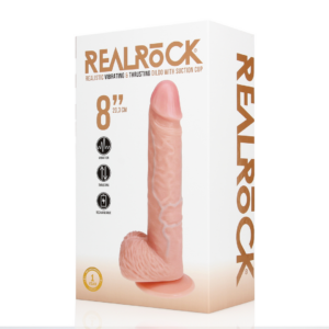 Vibrating and Thrusting Straight Cock with Balls – 8 / 20,5 cm – Flesh