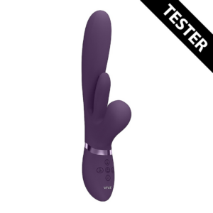 Kura – Thrusting G-Spot Vibrator with Flapping Tongue and Pulse Wave Stimulator – Purple – Tester