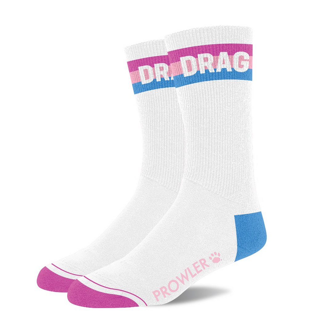 Drag Socks – White/Pink/Blue