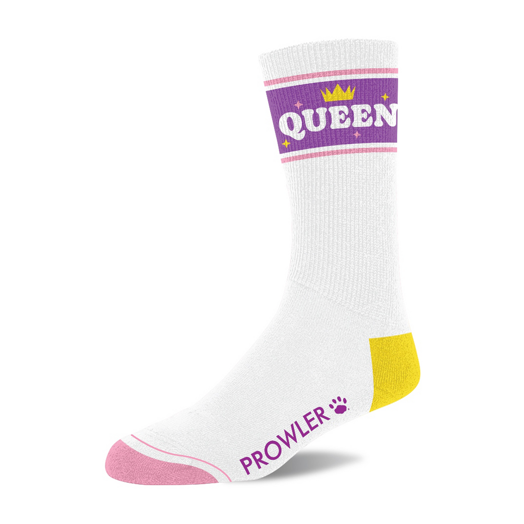 Queen Socks – White/Purple
